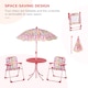 image 4 of Outsunny Kids Folding Picnic Table Chair Set Butterfly Pattern Outdoor Parasol