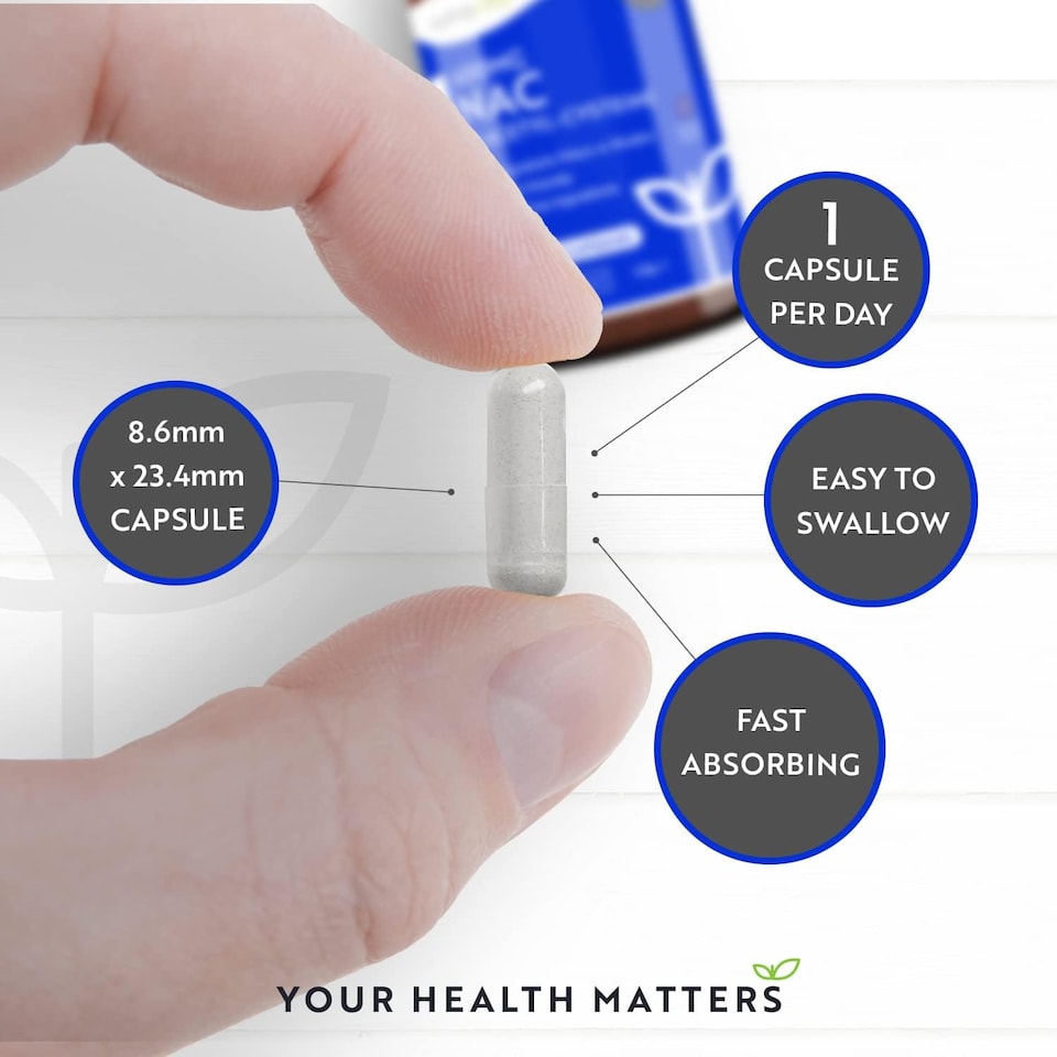 image 1 of Nutravita NAC N-Acetyl-Cysteine 600mg - High Bioavailability NAC Supplement - N Acetyl Cysteine Amino Acid - Made in The UK - 150 Vegan Capsules
