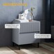 image 4 of HOMCOM Bedside Table with 2 Drawers and Steel Legs for Bedroom, Grey