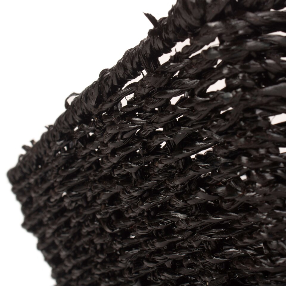 image 1 of Large Black Paper Rope Tray | Black | Black | Large