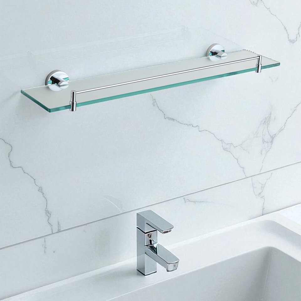 image 1 of Showerdrape Modernity Chrome Wall Mounted Vanity Shelf | Silver | 1