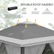 image 3 of Outsunny Pop Up Gazebo Height Adjustable Canopy Tent w/ Carrying Bag, Dark Grey | Grey | Dark Grey