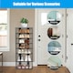 image 5 of COSTWAY 7-tier Double Shoe Storage Tower Rack Stand Black Black