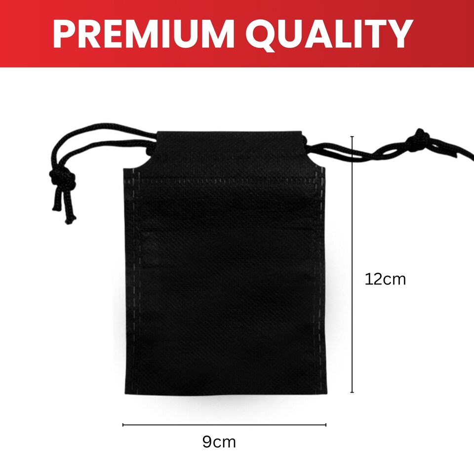 image 1 of Pack of 25 White Coloured 12x9cm Non-Woven Drawstring Bags | White