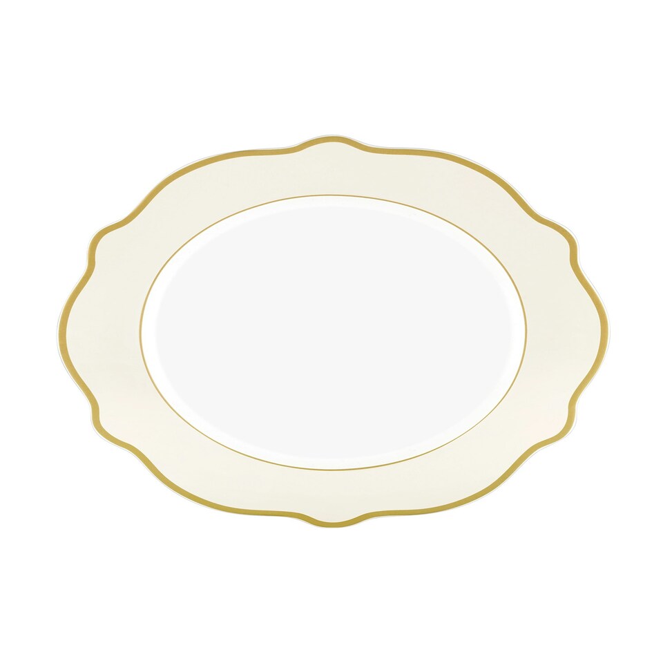 image 1 of Jaswely Collection Porcelain Dinner Plates, Set of 6 (Cream)