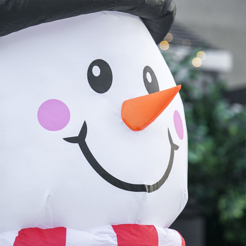 image 1 of HOMCOM 8ft Tall Christmas Inflatable Snowman with Street Lamp, Lighted for Home Indoor Outdoor Garden Lawn Decoration Party Prop