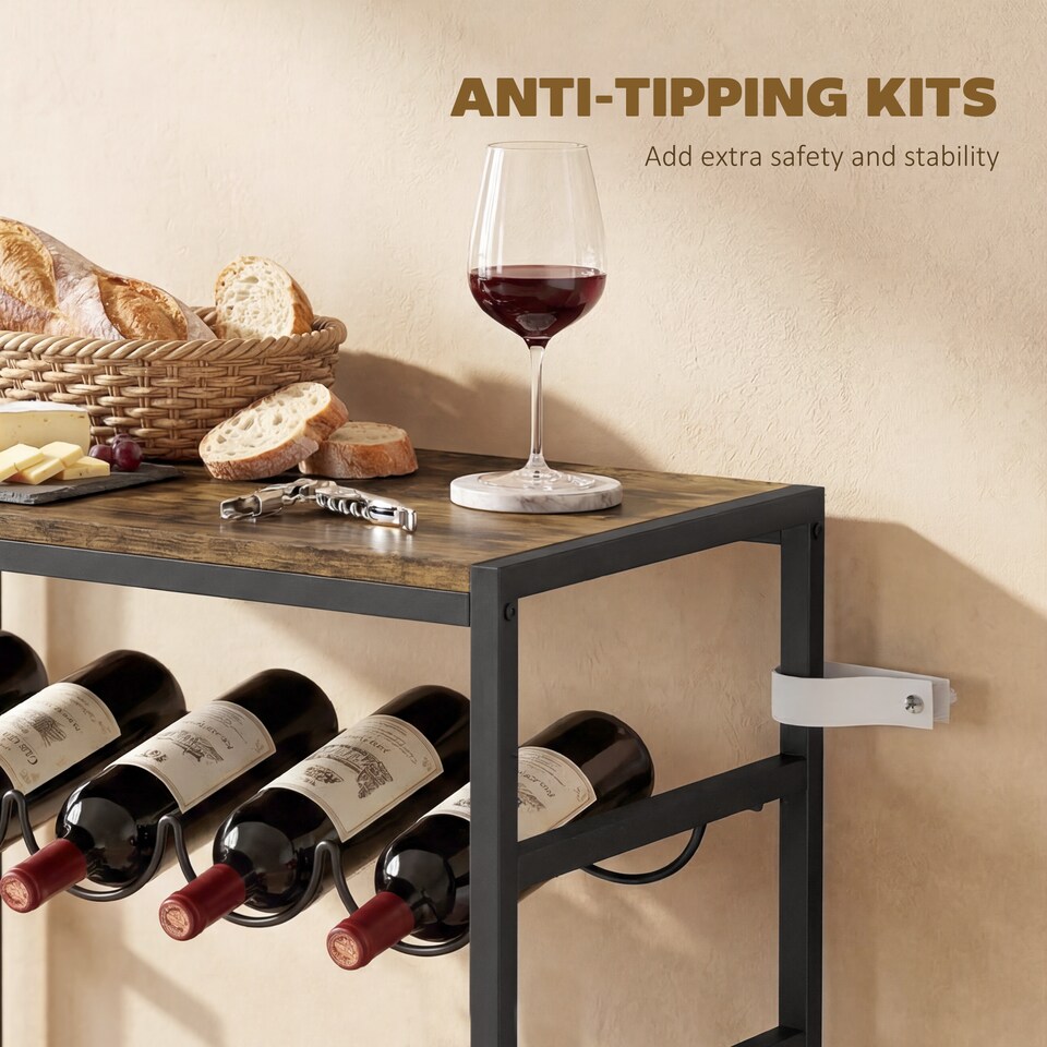 image 1 of HOMCOM 30 Bottles Wine Rack, 6 Tier Wine Storage Holder, Rustic Brown