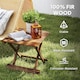 image 5 of Outsunny Wooden Folding Garden Table, Folding Side Table | Brown | Carbonised finish | 43 x 40 x 40 cm