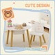 image 3 of AIYAPLAY 3 Pieces Toddler Table and Chair Set w/ Centre Mesh Bag, White