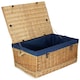 image 7 of 72cm Rope Handled Cotton Lined Wicker Trunk Blue | Blue | One Size