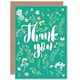 image 1 of Floral Green Flowers Elegant Thank You Card