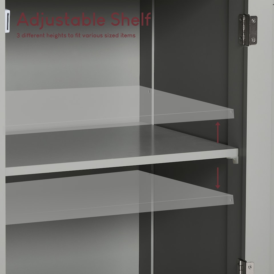 image 1 of Bath Vida Priano 2 Door Tall Bathroom Cabinet With Mirror, Grey & Oak
