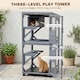 image 3 of PawHut Outdoor Catio, Wooden Cat House on Exercise Wheels Indoor Outdoor