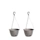 image 1 of Ratolla Round Hanging Plastic Planter - 14.2x21.7x21.7 cm | Grey | Grey & Set of 2 | 2