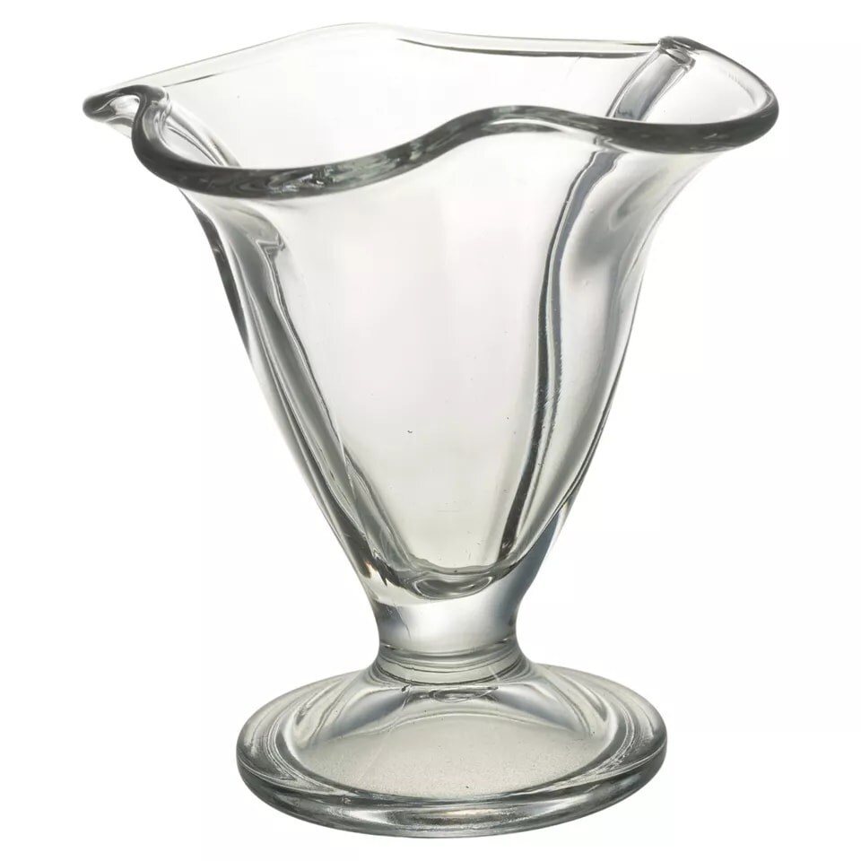 image 1 of Clear Glass Flower Shaped Dessert Bowls | Clear | 4