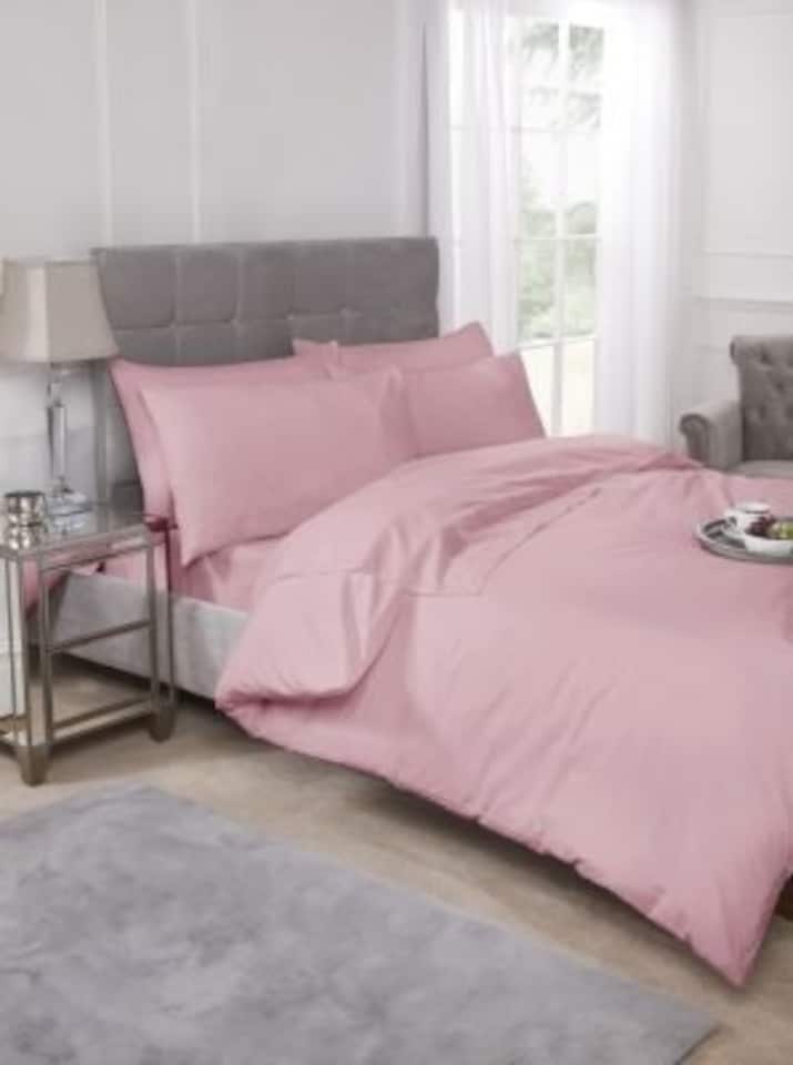 image 1 of Percale Duvet Set Single Bed Pink