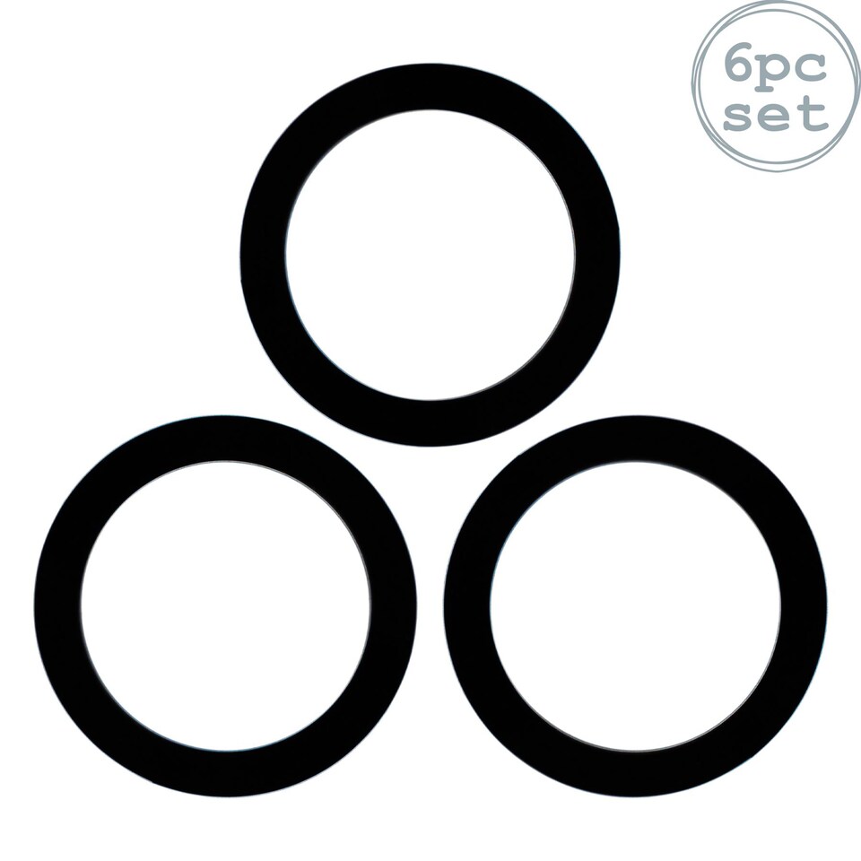 image 1 of Argon Tableware Glass Storage Jar Seals - Large - Black - Pack of 6