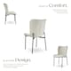 image 3 of Dining Chair Tessa - ergonomic high backrest, slim steel legs, soft fabric - Set of 2 White | Woven Fabric Off-White/Black