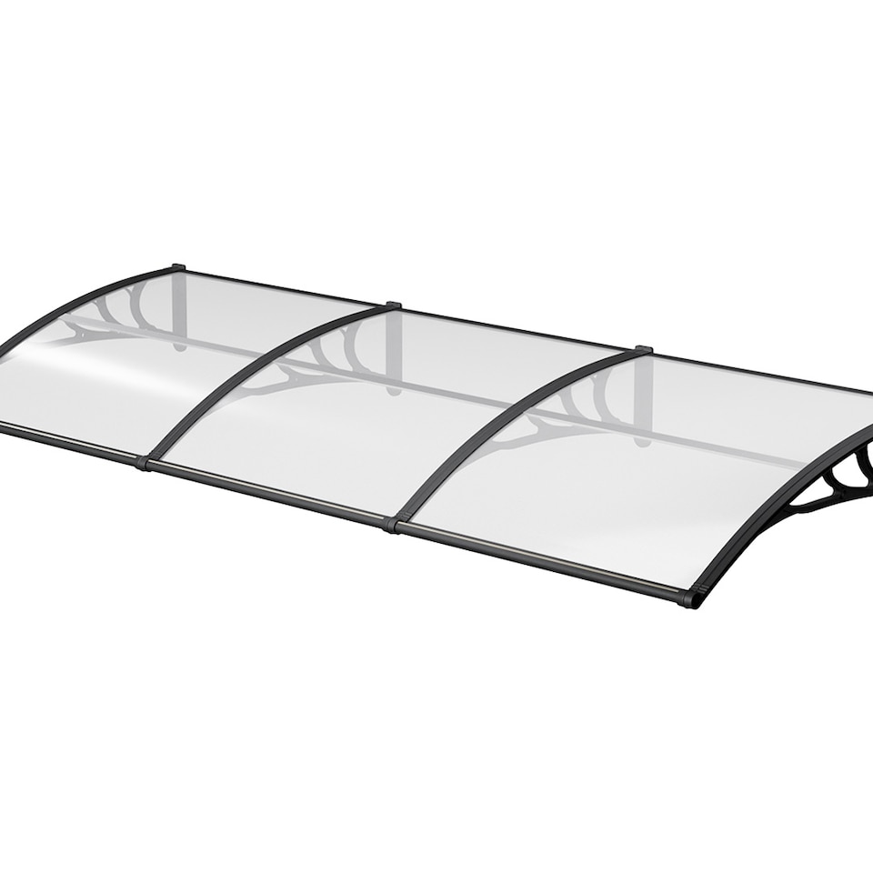 image 1 of Living and Home Awning Canopy for Window and Door with Drainage - 300cm W x 100cm D Clear