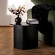image 1 of OHS Ribbed Round Oval Home Living Room Modern Decor Coffee Side End Table Black