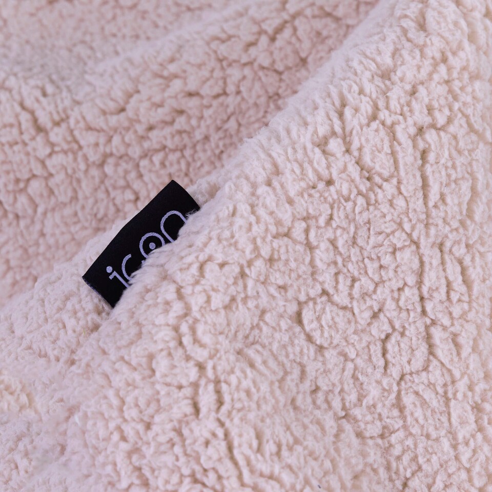 image 1 of 2 Pack Icon Kids Kingston Teddy Berber Fleece Classic Dome Bean Bag, Light Pink
