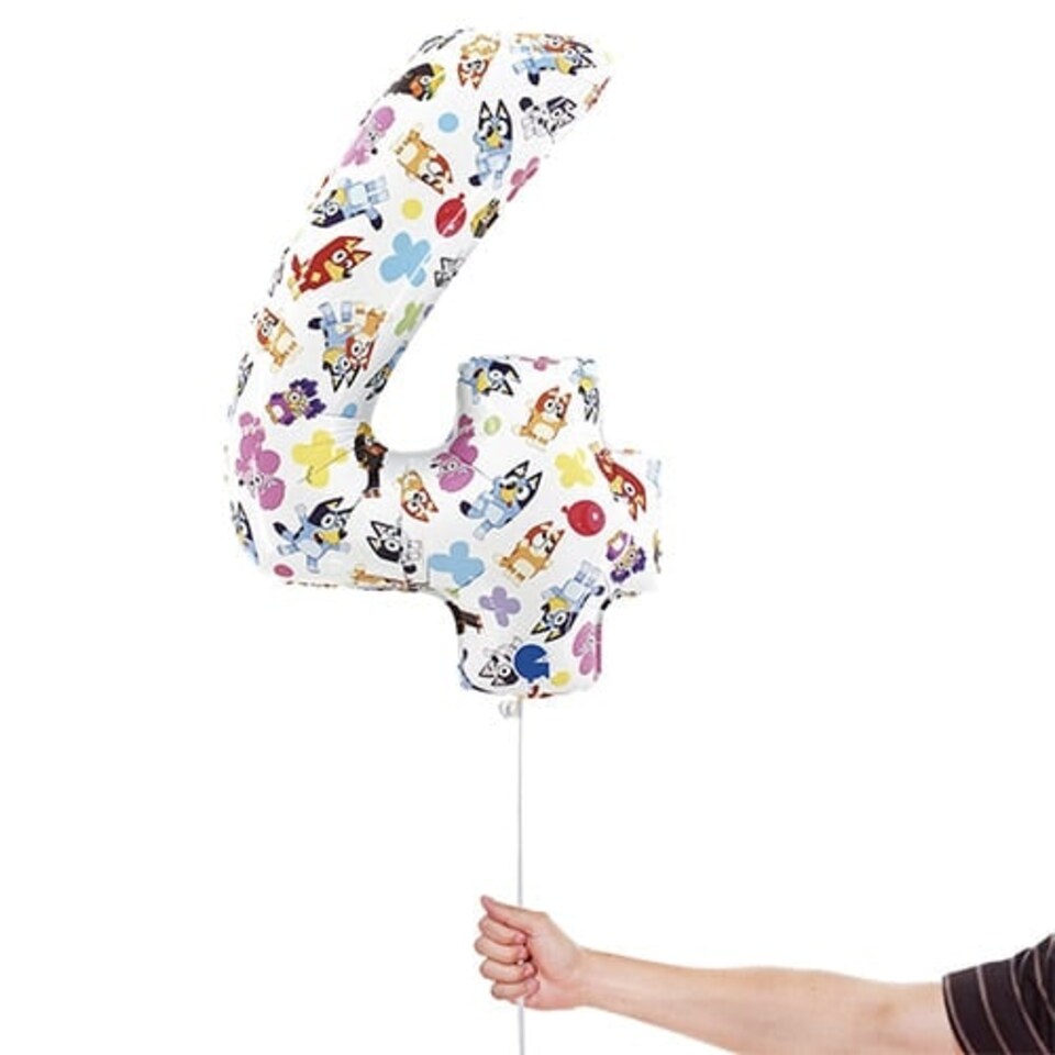 image 1 of Bluey Number 4 Giant Foil Helium Balloon 66cm / 26 in