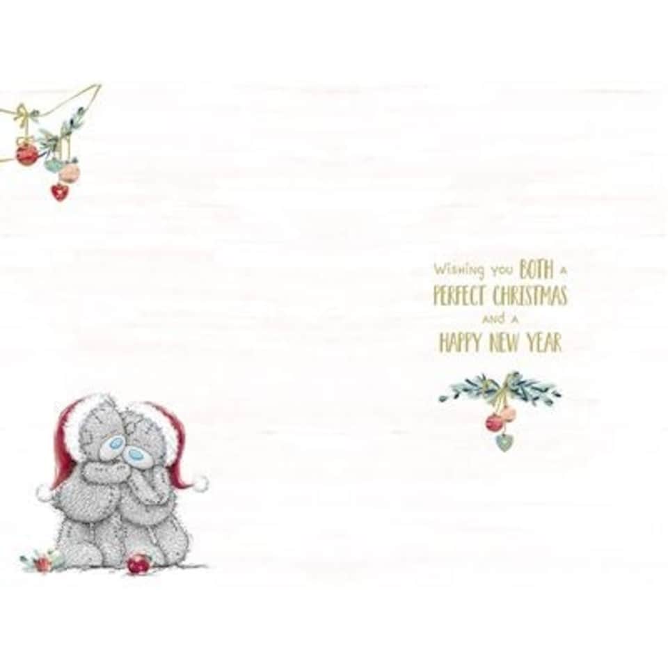 image 1 of Bears With Gifts Behind Backs Son & Partner Christmas Card