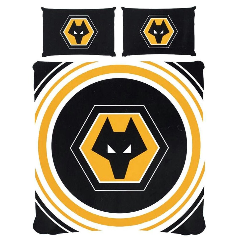 image 1 of Wolverhampton Wanderers FC Pulse Duvet Set - Black/White/Orange - Double
