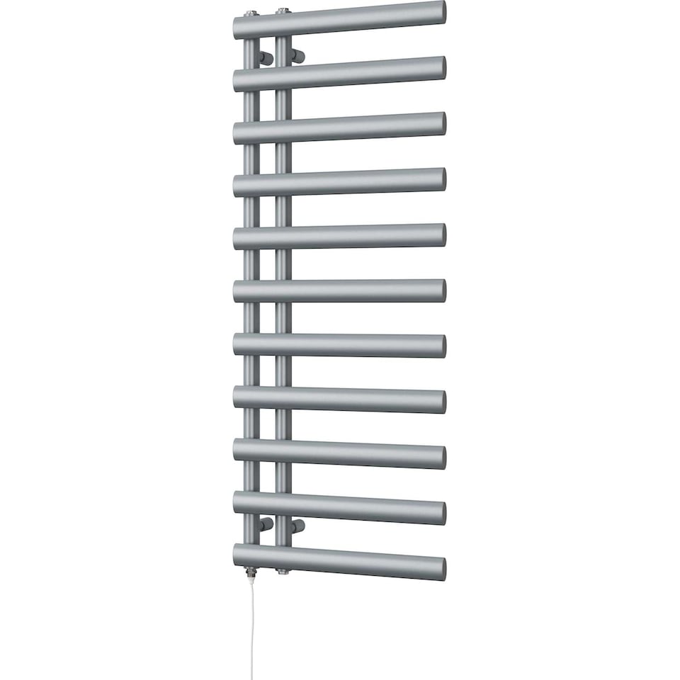 image 1 of Elyan Electric Towel Rail Standard Heated Bathroom Radiator - Silver (H) 1238mm x (W) 500mm - 500W
