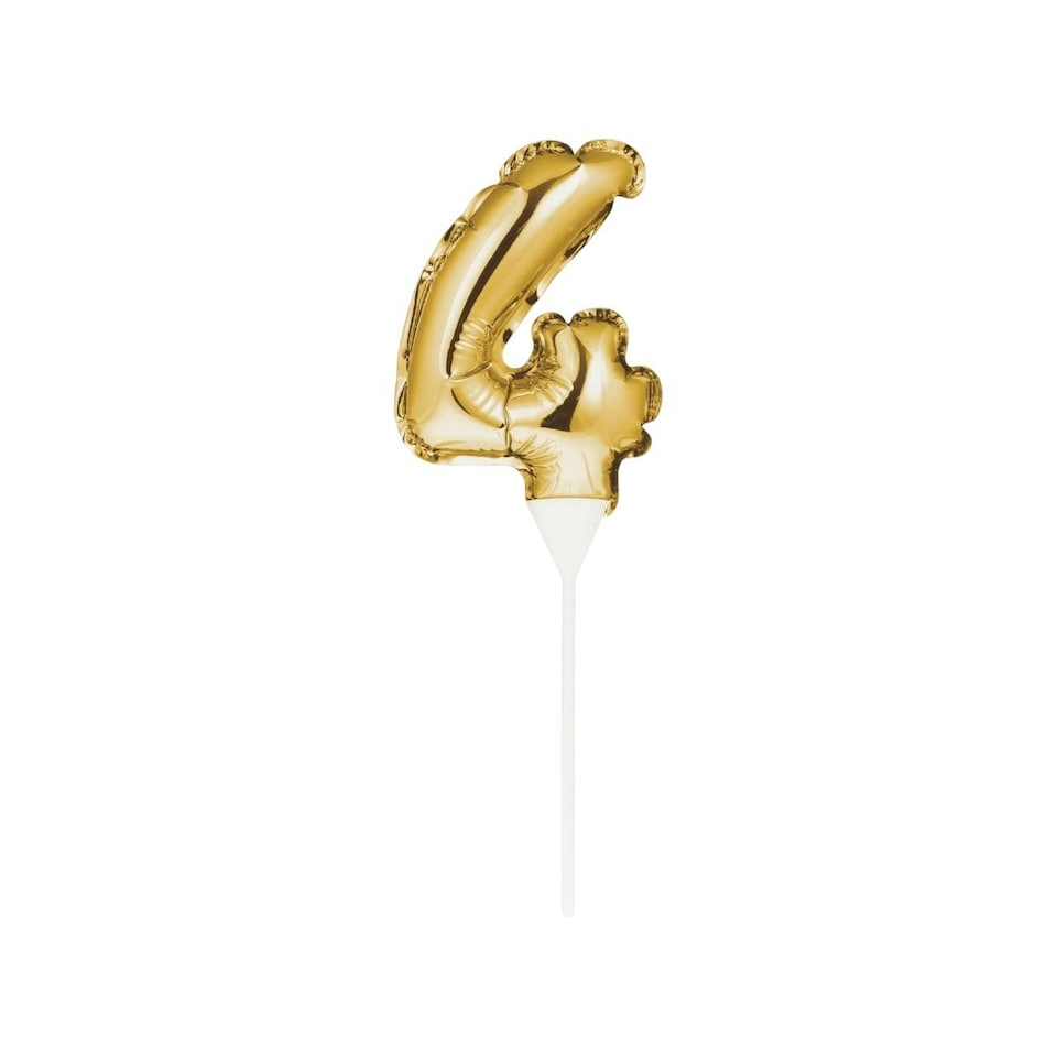 Creative Party 4 Self-Inflating Balloon Cake Topper - Gold - One Size