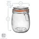 image 3 of Argon Tableware Glass Storage Jars with Labels - 750ml - Orange Seal - Pack of 3