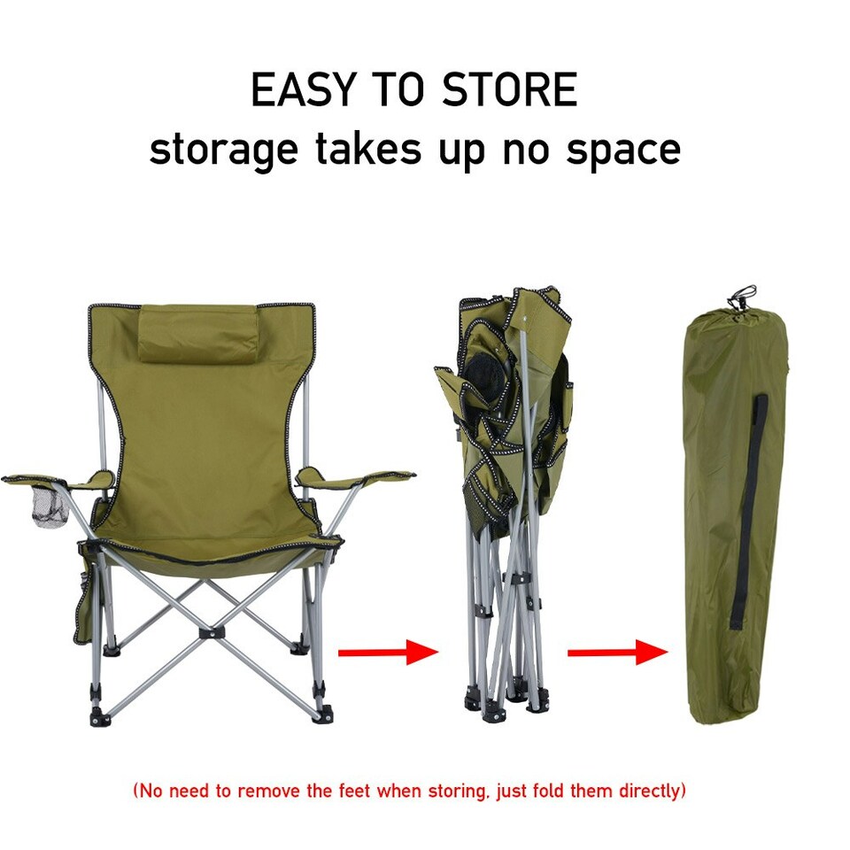 image 1 of Living and Home Foldable Camping Chair - Olive Green 165cm Green | Standard