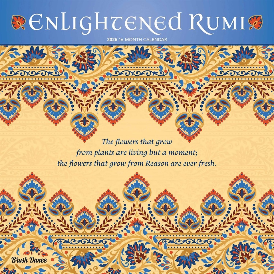 image 1 of Enlightened Rumi Calendar 2026, Wall Calendars, Month To View, Lifestyle, Gift
