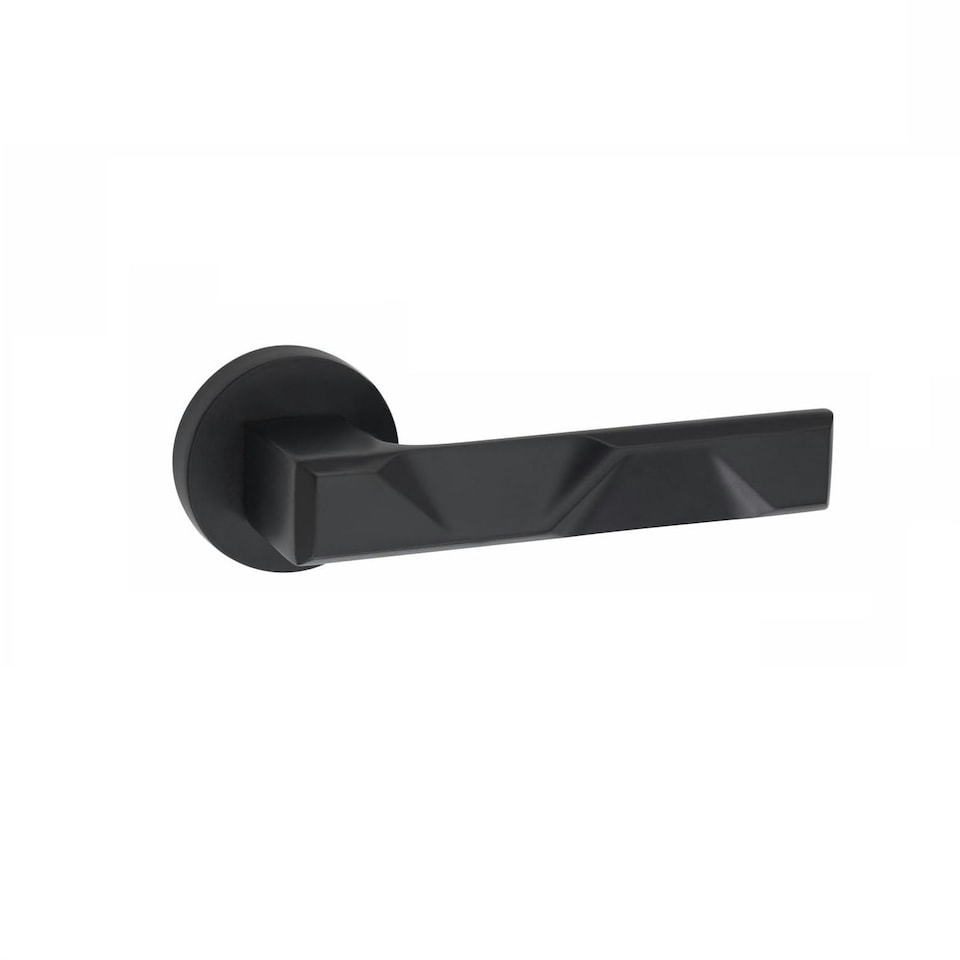 image 1 of Golden Grace 6 Pairs Modern Nova Design Premium Door Handles on Round Rose in Matt Black Finish Black