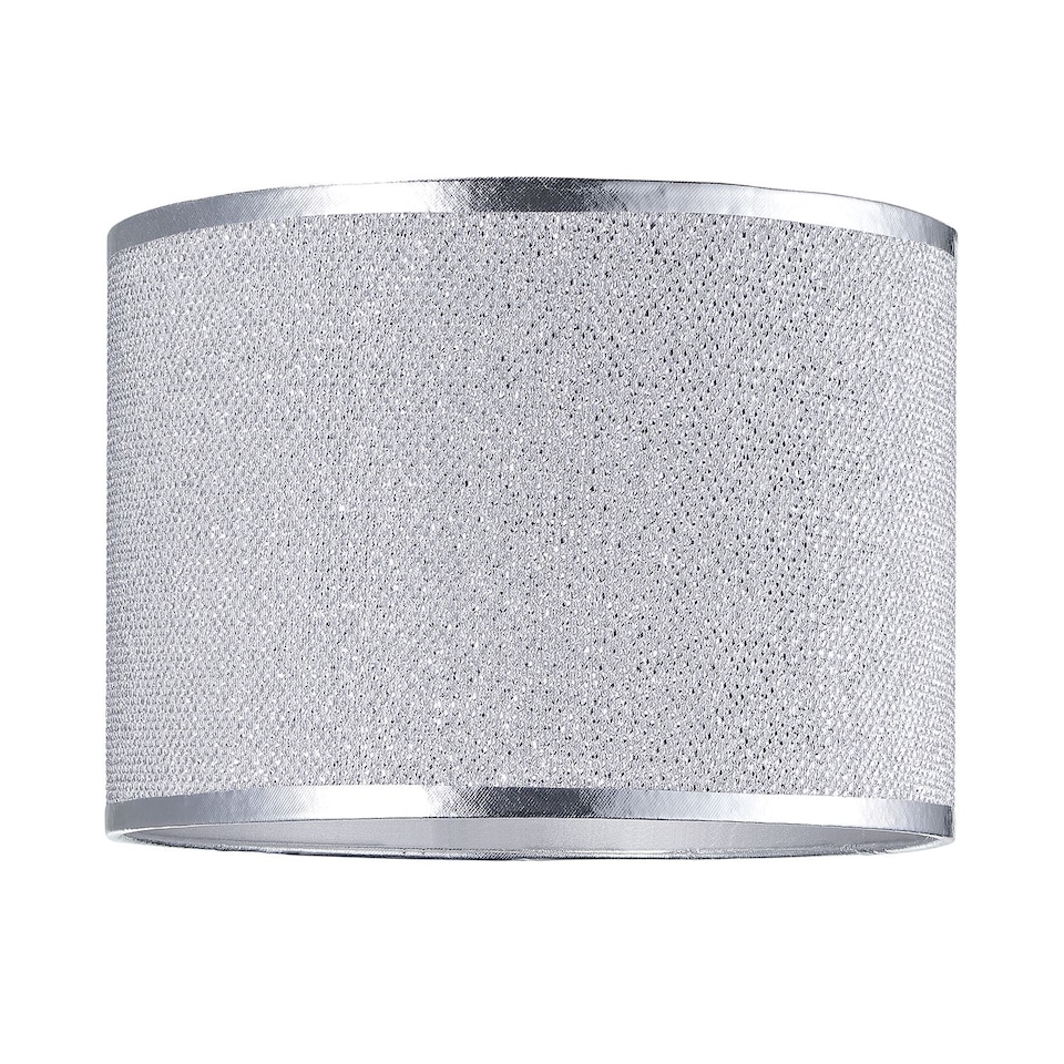 image 1 of Modern and Designer Mini Diamond Silver Glitter Fabric Lamp Shade 25cm Wide | Silver | Silver | 1