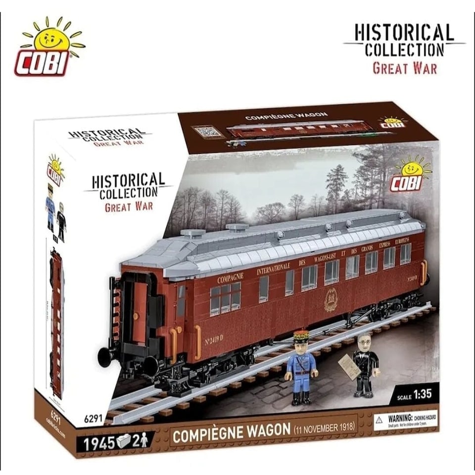 image 1 of Compiegne wagon brick model 1918 - COBI 6291 - 1945 bricks