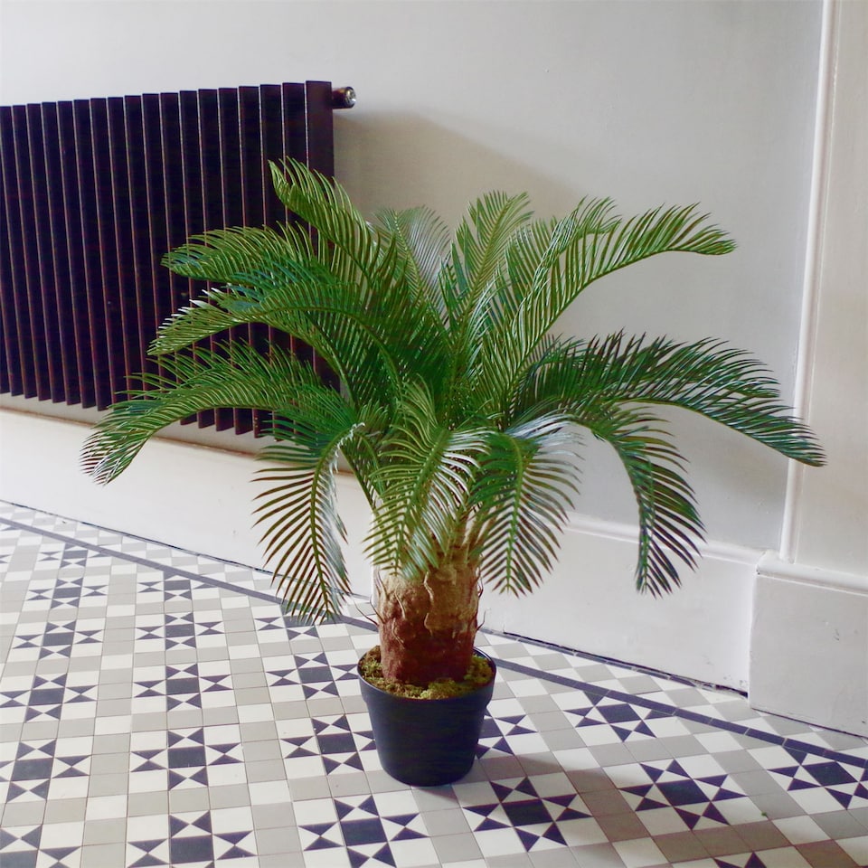image 1 of Large Artificial Palm Tree 80cm Cycas Realistic Plant Leaf Design UK Botanik | Green | 2ft