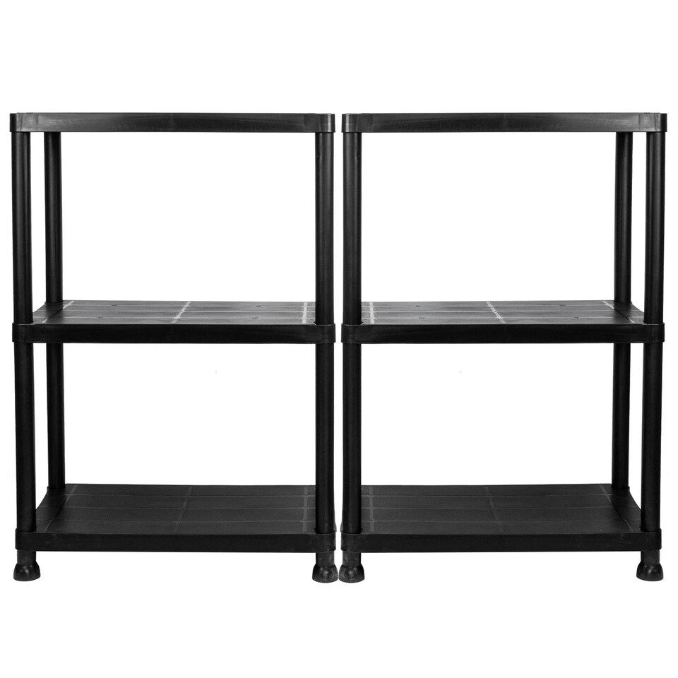 image 1 of TekBox Set of 2x 3 Tier Garage Storage Shelves
