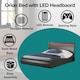 image 2 of Orion LED Lights Headboard Gaming Style Black Faux Leather Bed Frame (Double) | Black | Black | Double