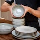 image 6 of Scandi Home 16 Piece Fika Oatmeal Artisan Glaze Ceramic Tableware Set