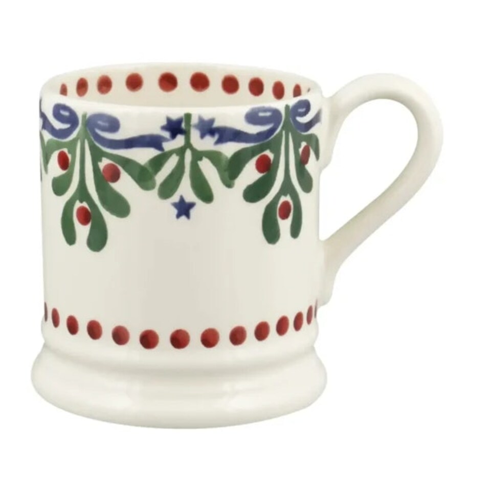 image 1 of Mug: 1 x 300ml Emma Bridgewater Mistletoe Half Pint Mug 2024, Ceramic White