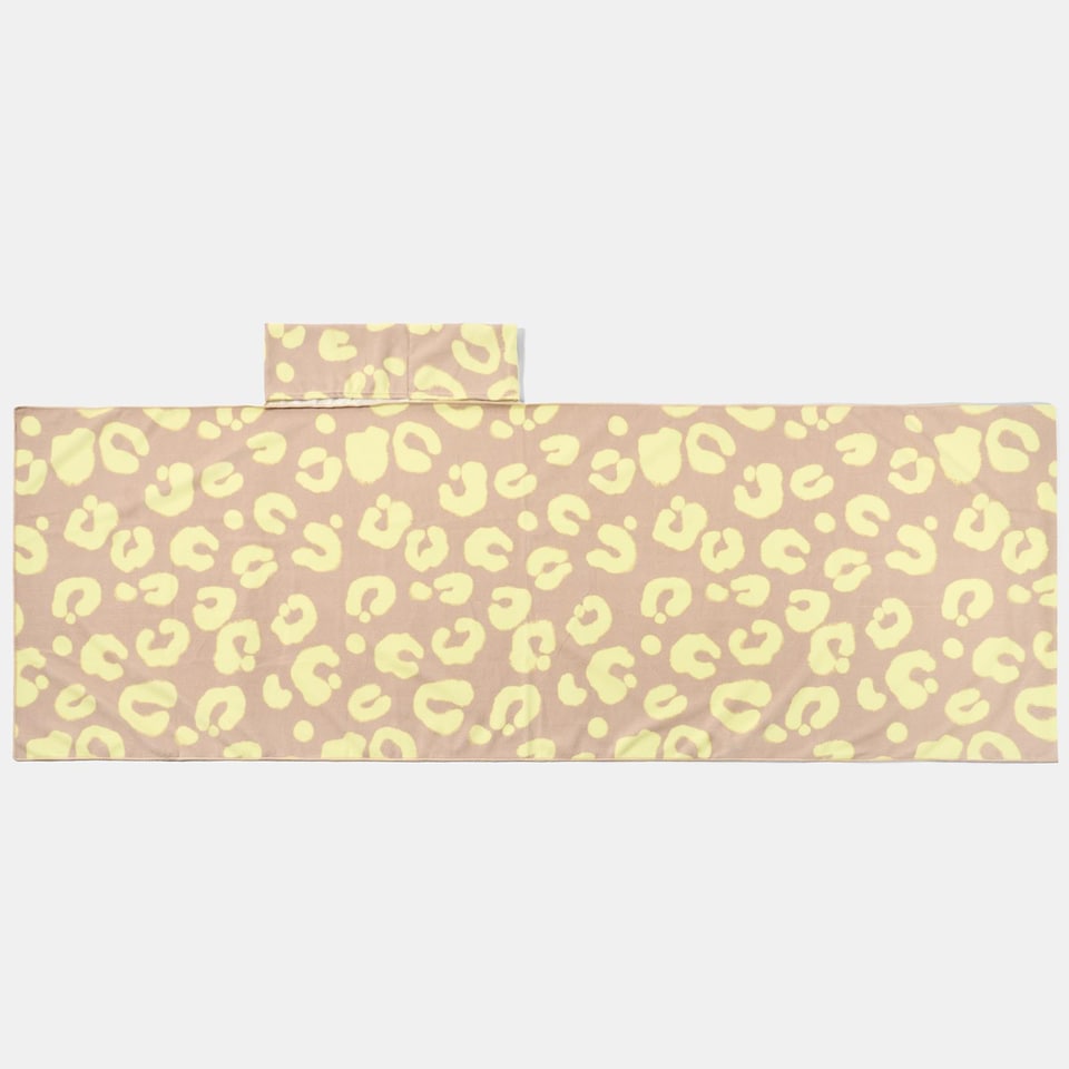 image 1 of OHS Leopard Beach Towel with Bag Quick Dry Absorbent Travel Spa | Yellow | Neon | One size