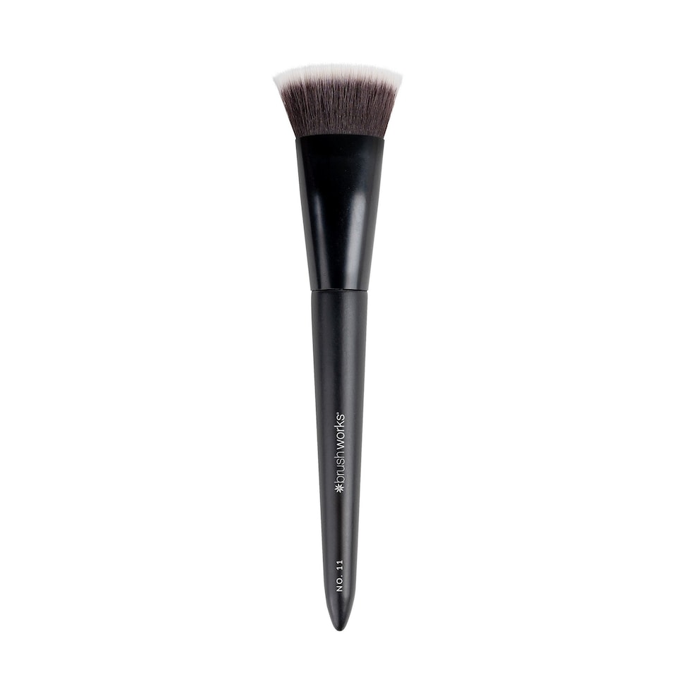 image 1 of Brushworks No. 11 Flat Top Contour Brush | Black