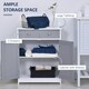 image 3 of kleankin Bathroom Floor Storage Cabinet w/ 2 Drawers Door Cupboard Grey White