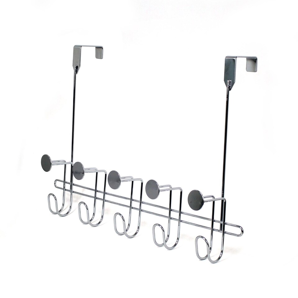 image 1 of Showerdrape Moretti Chrome Over Door Storage Hooks | Silver | 1