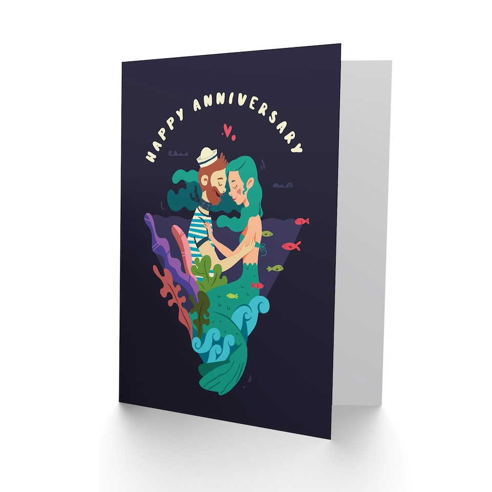 image 1 of Sailor Mermaid Nautical Love Anniversary Card