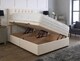 image 1 of Side Lift 4ft6 Double Cream Plush Ottoman Bed With Headboard and Mattress