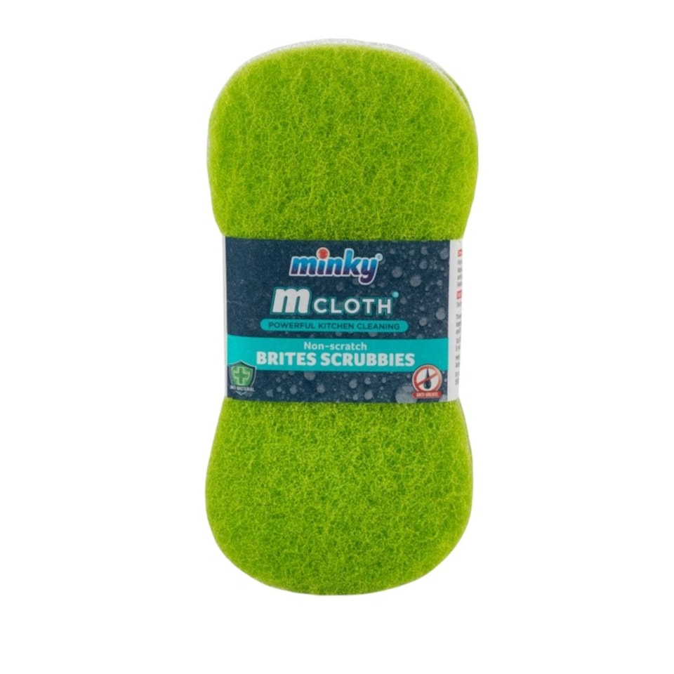 image 1 of Minky Sponge Scourer (Pack of 2) | Green | Green | One Size | 1