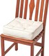 image 1 of Homescapes Cream Cotton Dining Chair Booster Cushion | Cream