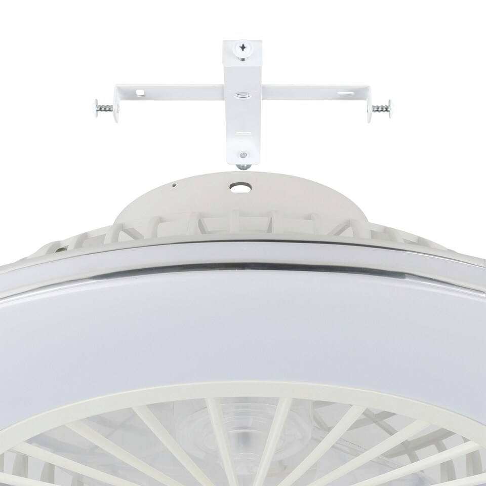 image 1 of EGLO Lovisca White And Silver Ceiling Fan With Light
